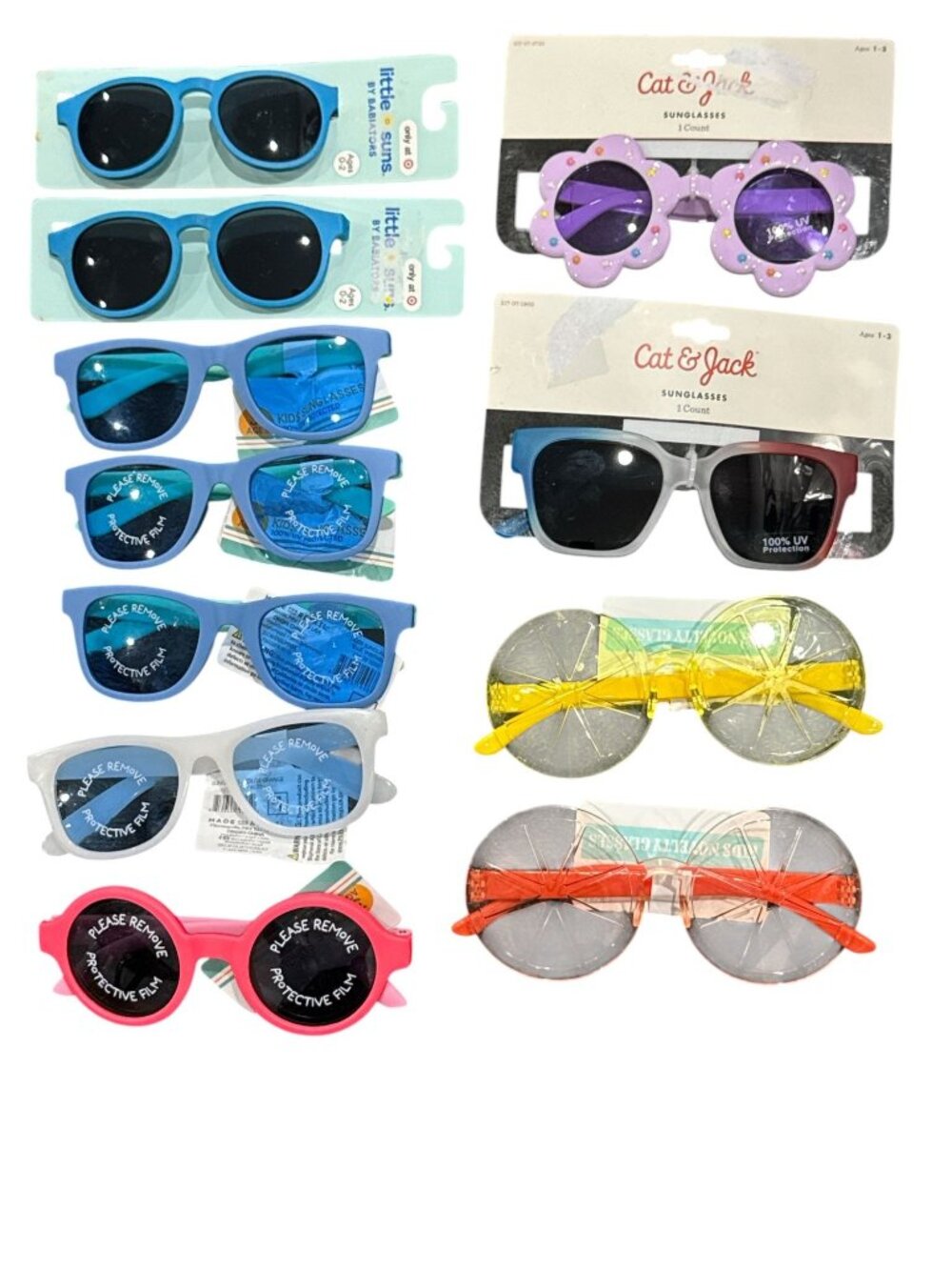 Kids Sunglasses Assortment - UV Protection Fun Designs Ages 0-3 Various Colors &